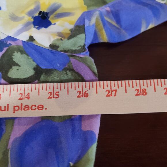 Anthro Figueroa & Flower Floral 3/4 Sleeve Shell Button Popover Blouse Plus 3X - Picture 10 of 11